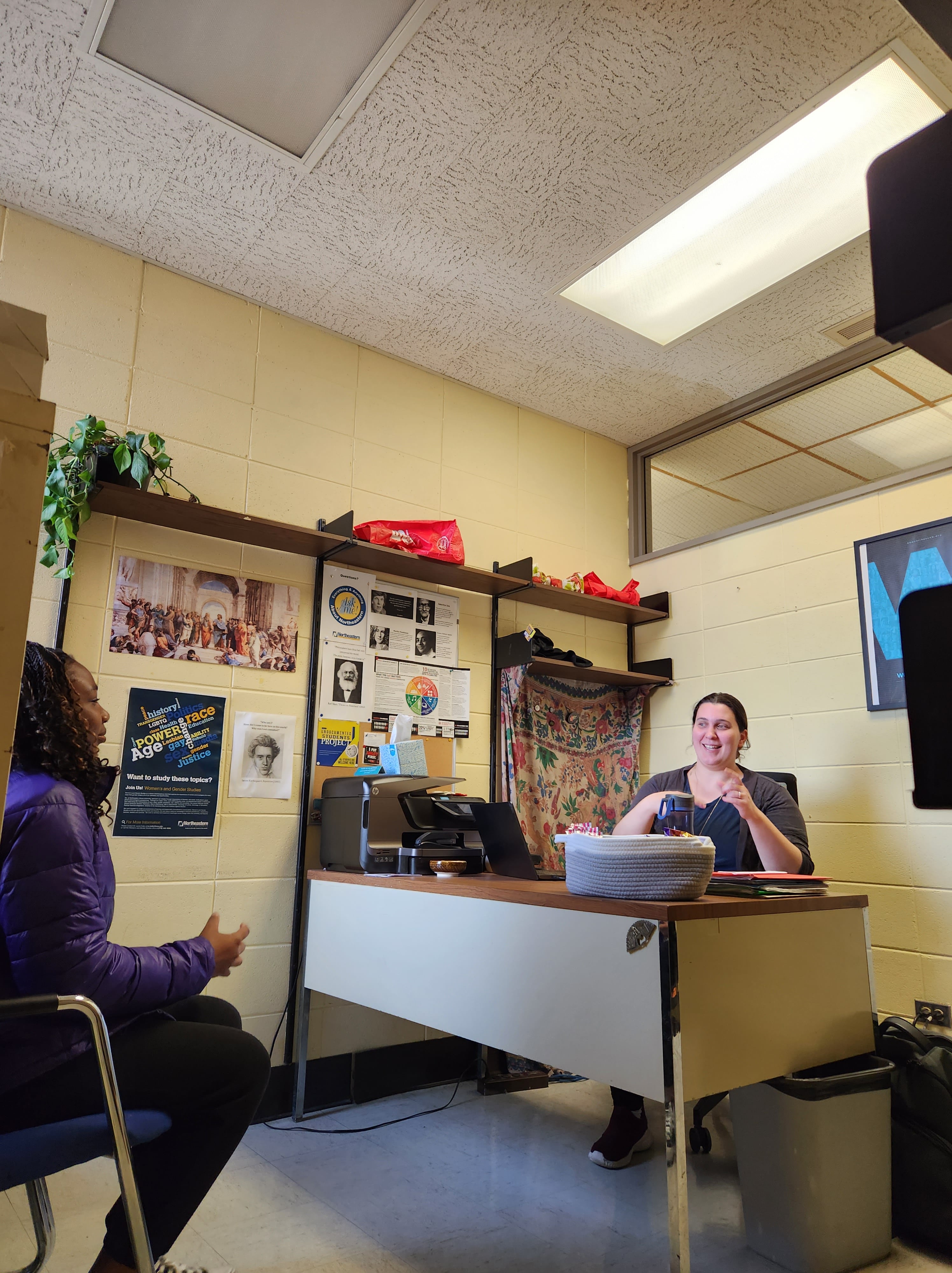 Dr. Goguen advising a student