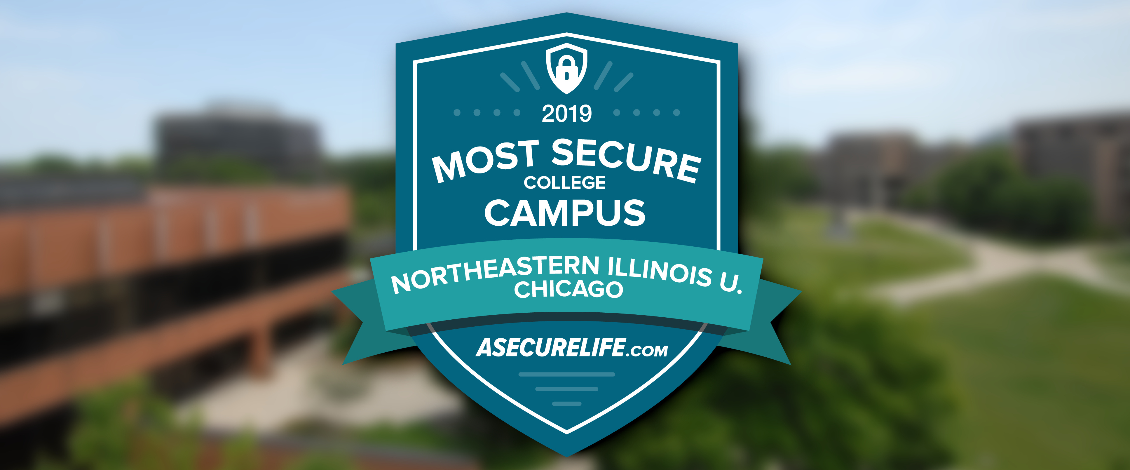 Recognition logo over image of the University Commons
