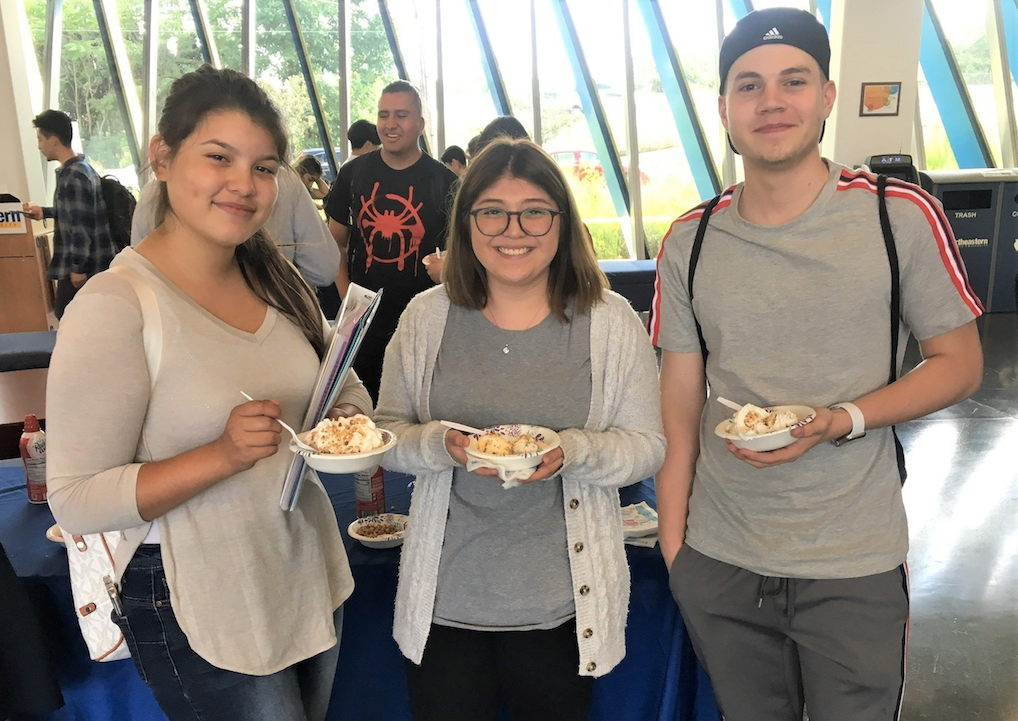 Students enjoying a midday treat