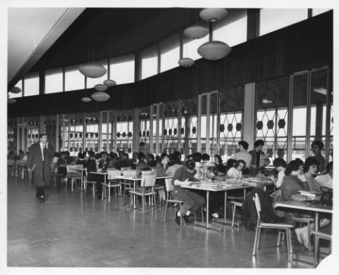Students fill the cafeteria in the early 1960s in what is now the University bookstore.