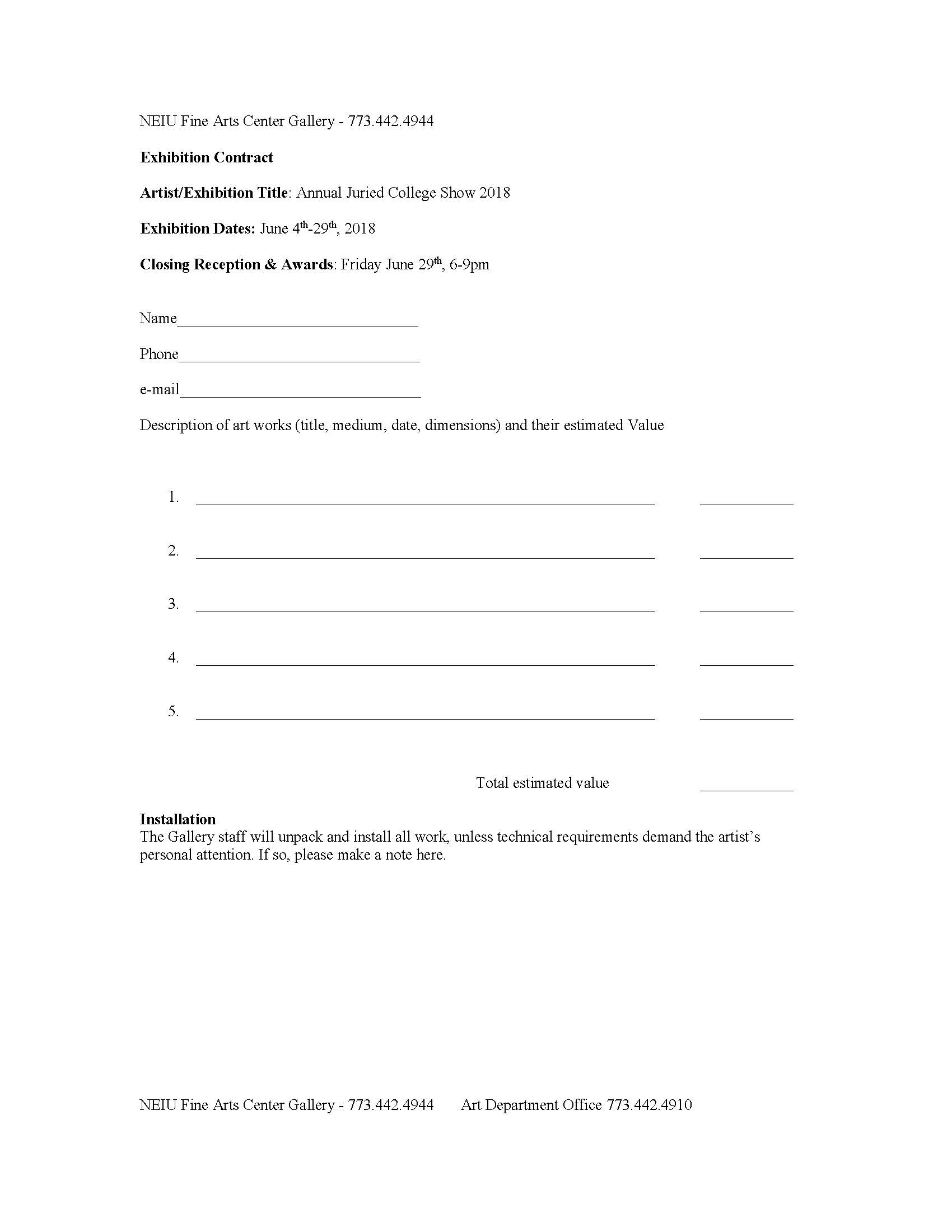 Gallery Loan Form