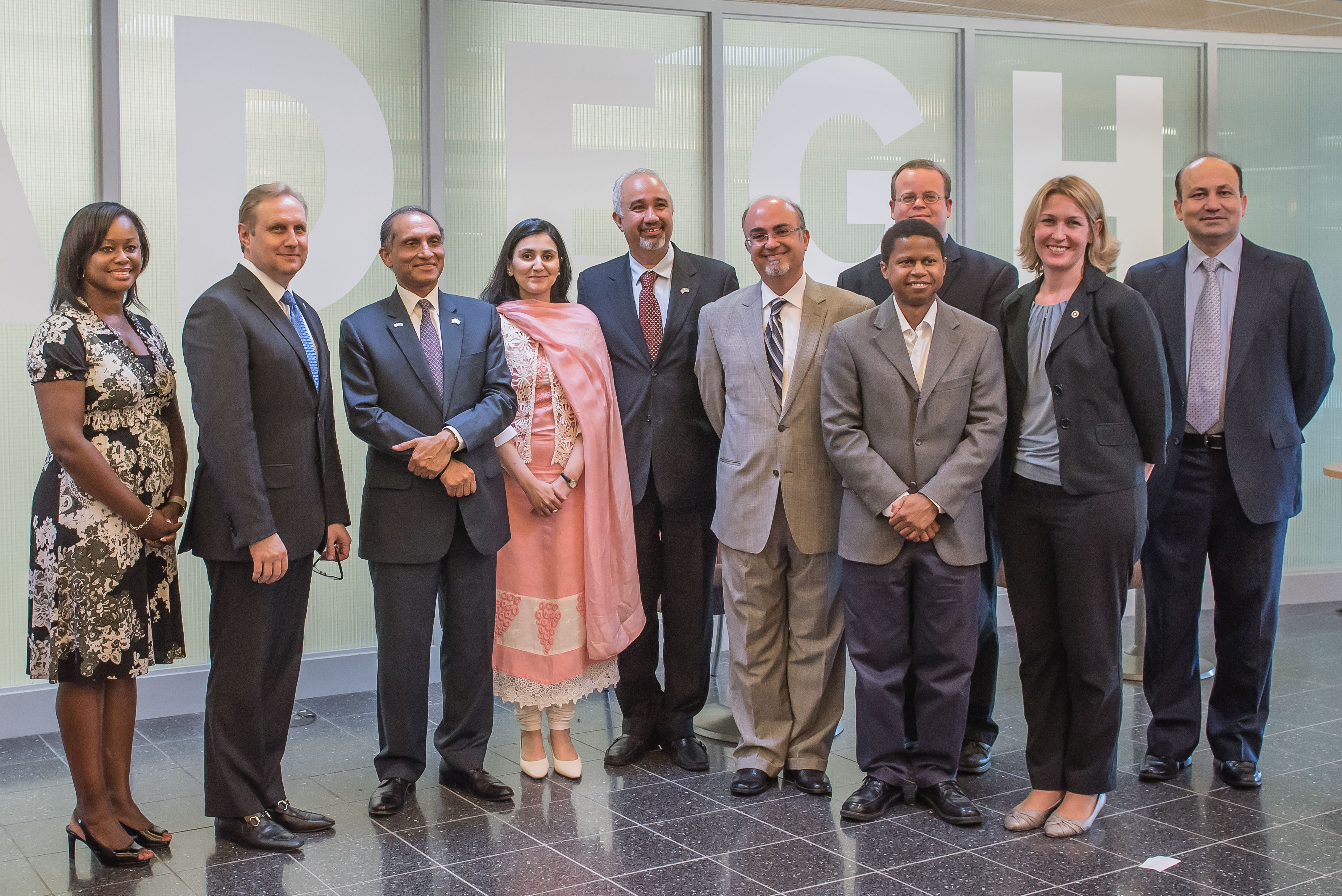 Pakistan Ambassador to the United States His Excellency Mr. Aizaz Ahmad Chaudhry visited the Mossadegh Servant Leaders Hall on July 24, 2017. NEIU Interim President Dr. Richard Helldobler, Vice President of Institutional Advancement Liesl Downy, Acting Dean of College of Arts and Sciences Dr. Katrina Bell-Jordan, The Mossadegh Initiative Principal Dr. Mateo Farzaneh, and Political Science Professor Dr. Marshall Thompson among others.