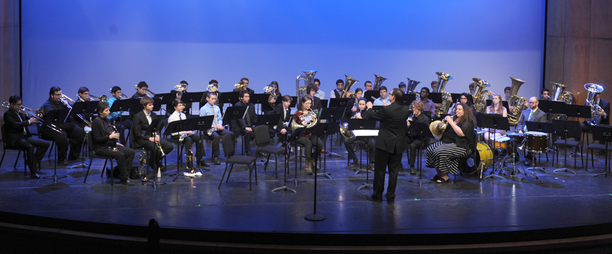 Mass Brass performs on the Auditorium stage.