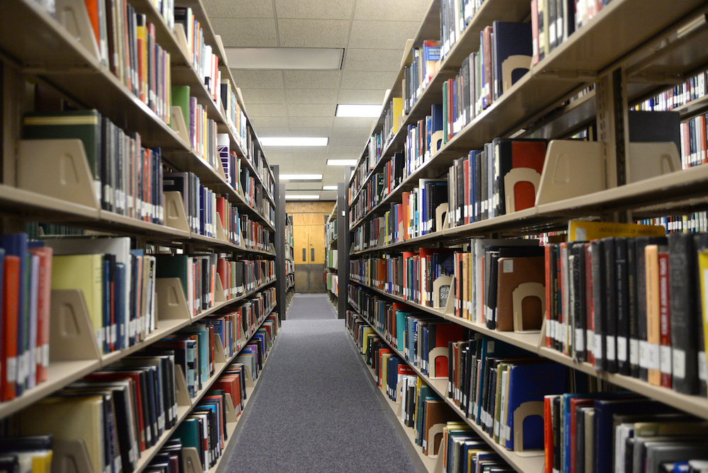 Ronald Williams Library interior with shelves of books