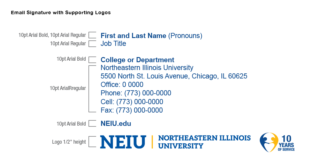 Email signature with supporting logos