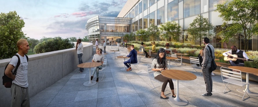 A rendering of Northeastern Illinois University's new Education Building Green Roof area. 