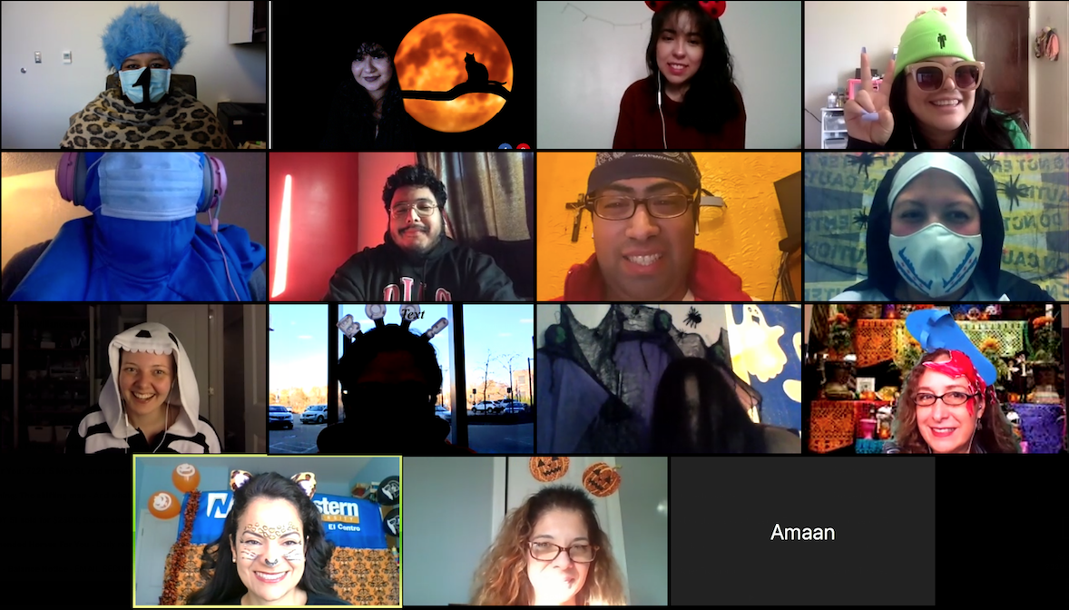 Virtual Halloween Celebration with El Centro staff and student workers