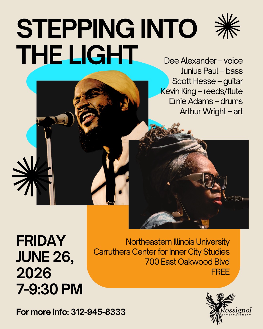 Stepping into the Light event poster