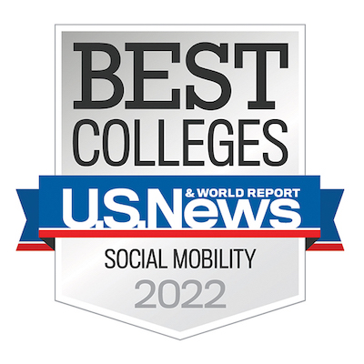Badge of U.S. News and World Report "Best Colleges for Social Mobility 2022"