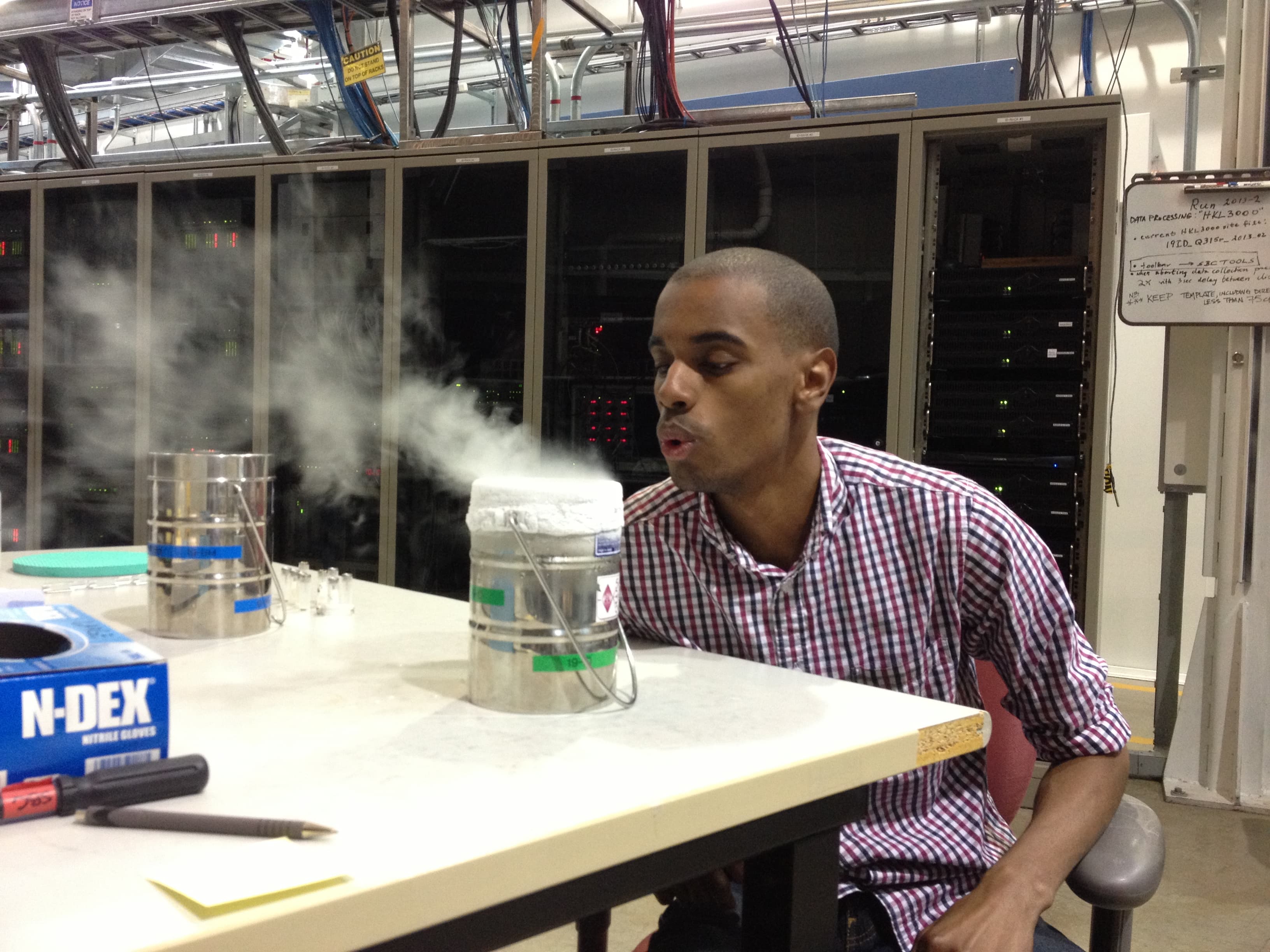 Student in research lab