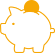 Piggy bank icon to illustrate investment selling point