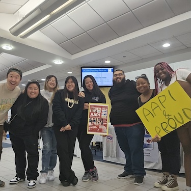 A photo of people at Northeastern's AAPI & Proud event in 2024. 