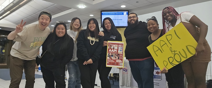 A photo of people at Northeastern's AAPI & Proud event in 2024.