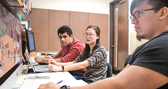 Students in a classroom.