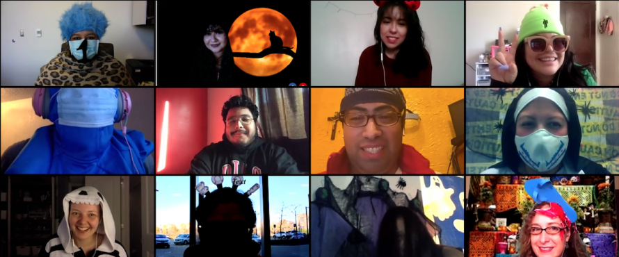 Virtual Halloween Celebration with El Centro staff and student workers 