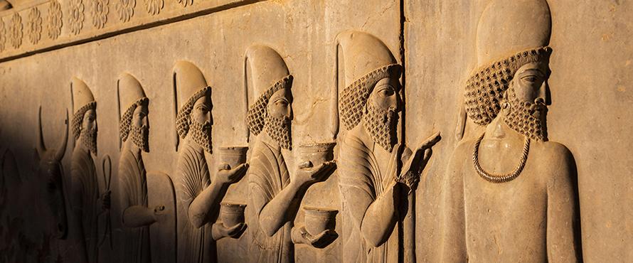 Apadana Palace at Persepolis, Persepolis depicting Persian subjects bearing gifts.