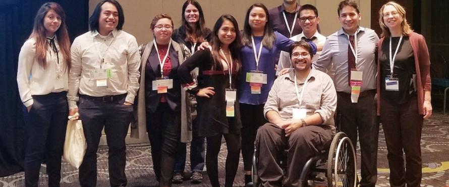 Ten Northeastern students at the 2017 National Diversity in STEM Conference that took place in Salt Lake City from Oct. 18-21