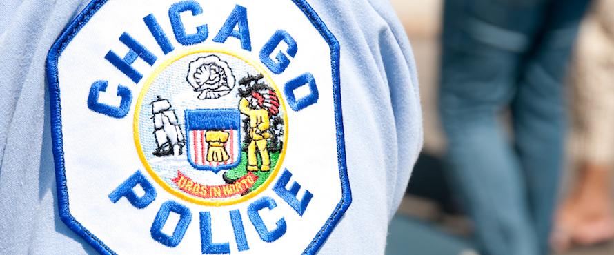 Photo of official Chicago Police Department patch on a shirt sleeve