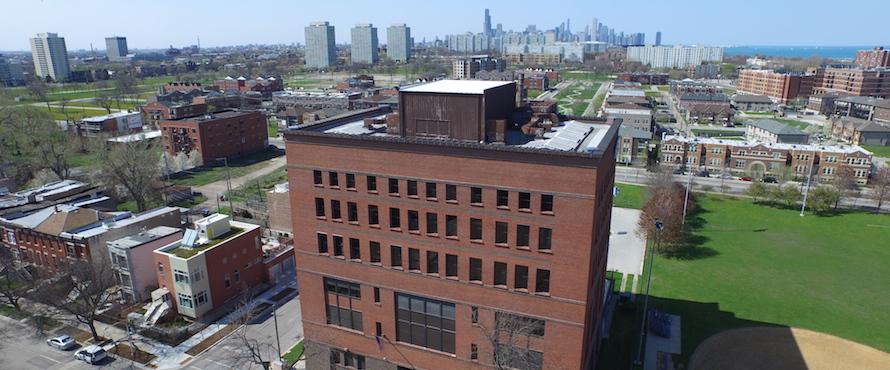 An aerial view of the Carruthers Center for Inner City Studies