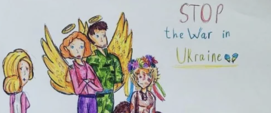 Artwork by Mariia, 10 years old, Vasylkiv, Kyiv region via ”Mom I See War.”