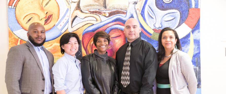Pedroso Staff in front of Latinx Mural