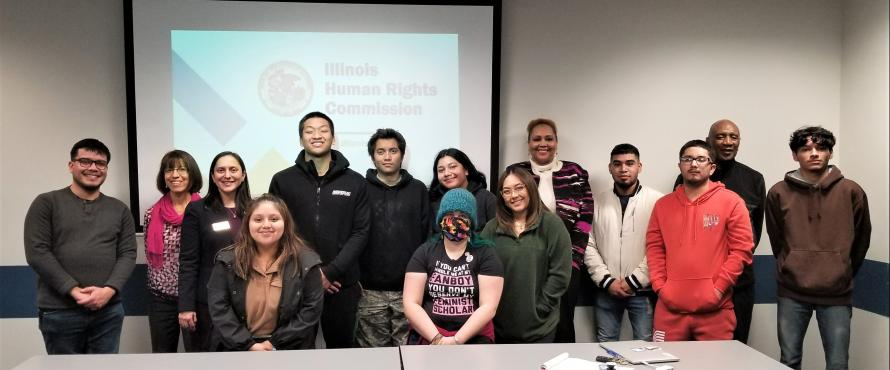 NEIU students at Illinois Human Rights Commission presentation