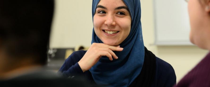 Smiling Woman Wearing a Hijab
