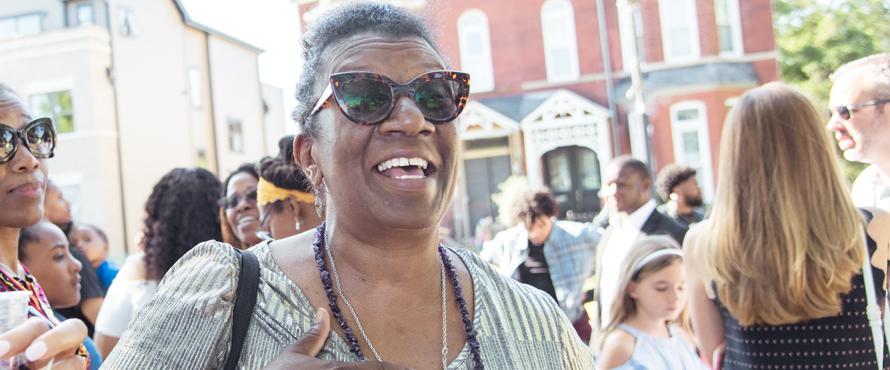 Photo of Sherry Williams at Chicago's Bud Billiken parade. 
