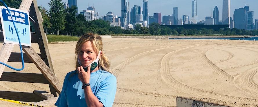 Photo of Colleen Lammel-Harmon at Chicago's lakefront 