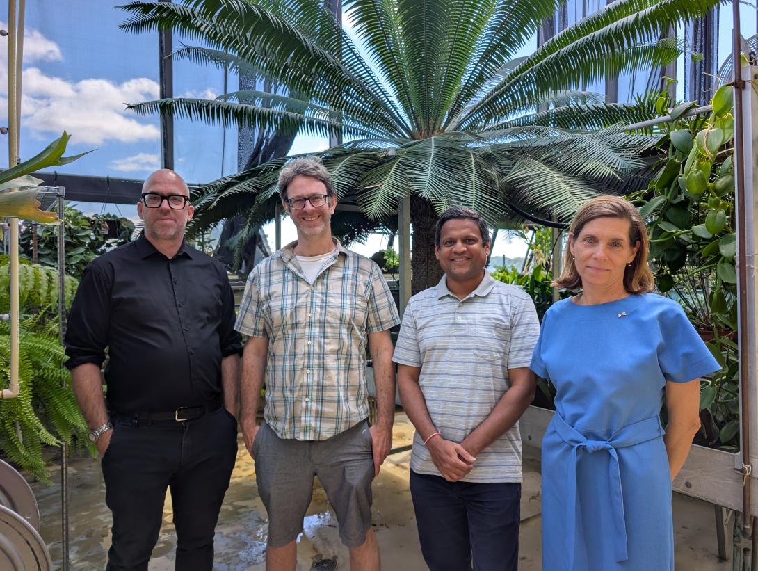 Economics Department Faculty (L to R): Scott Hegerty, Ryan Gallagher, Hardik Marfatia, and Christina Ciecierski 