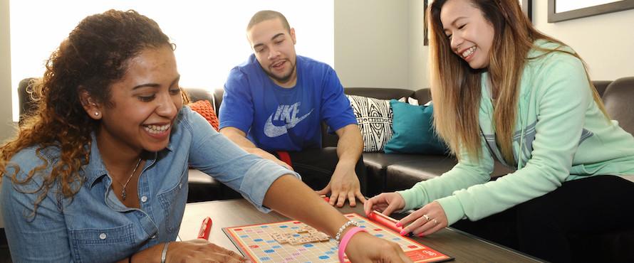 NEIU_The Nest_Students Playing Scrabble