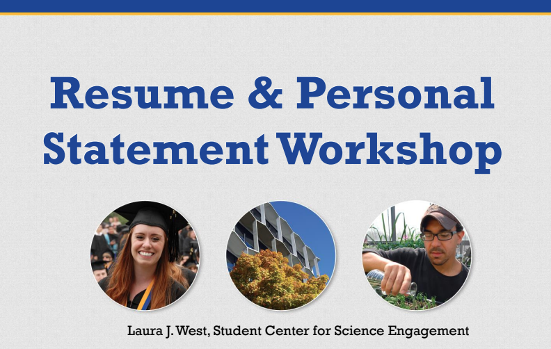 resume and personal statement workshop
