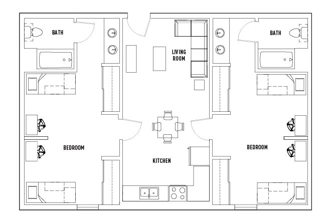 The Nest two bedroom floor plan