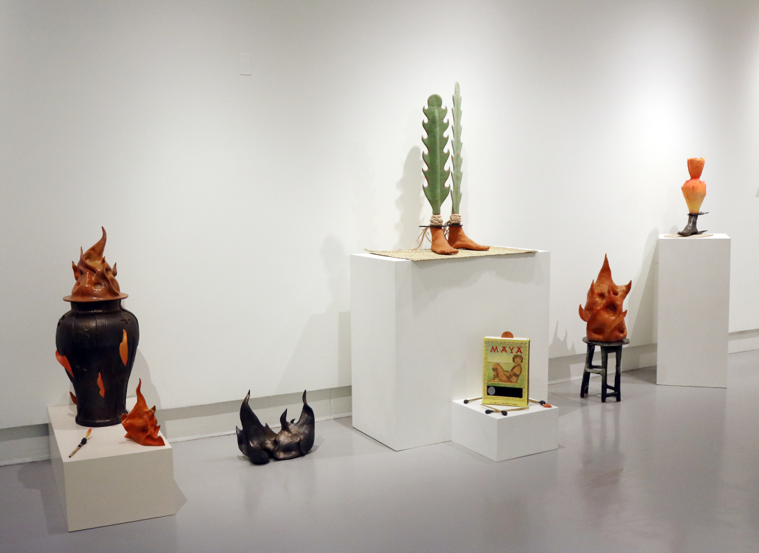 Medium shot of ceramic work 