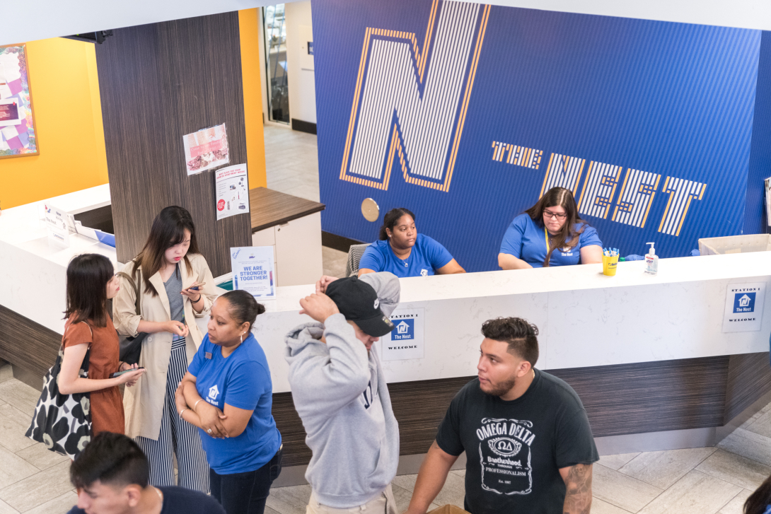 Students at the NEST reception