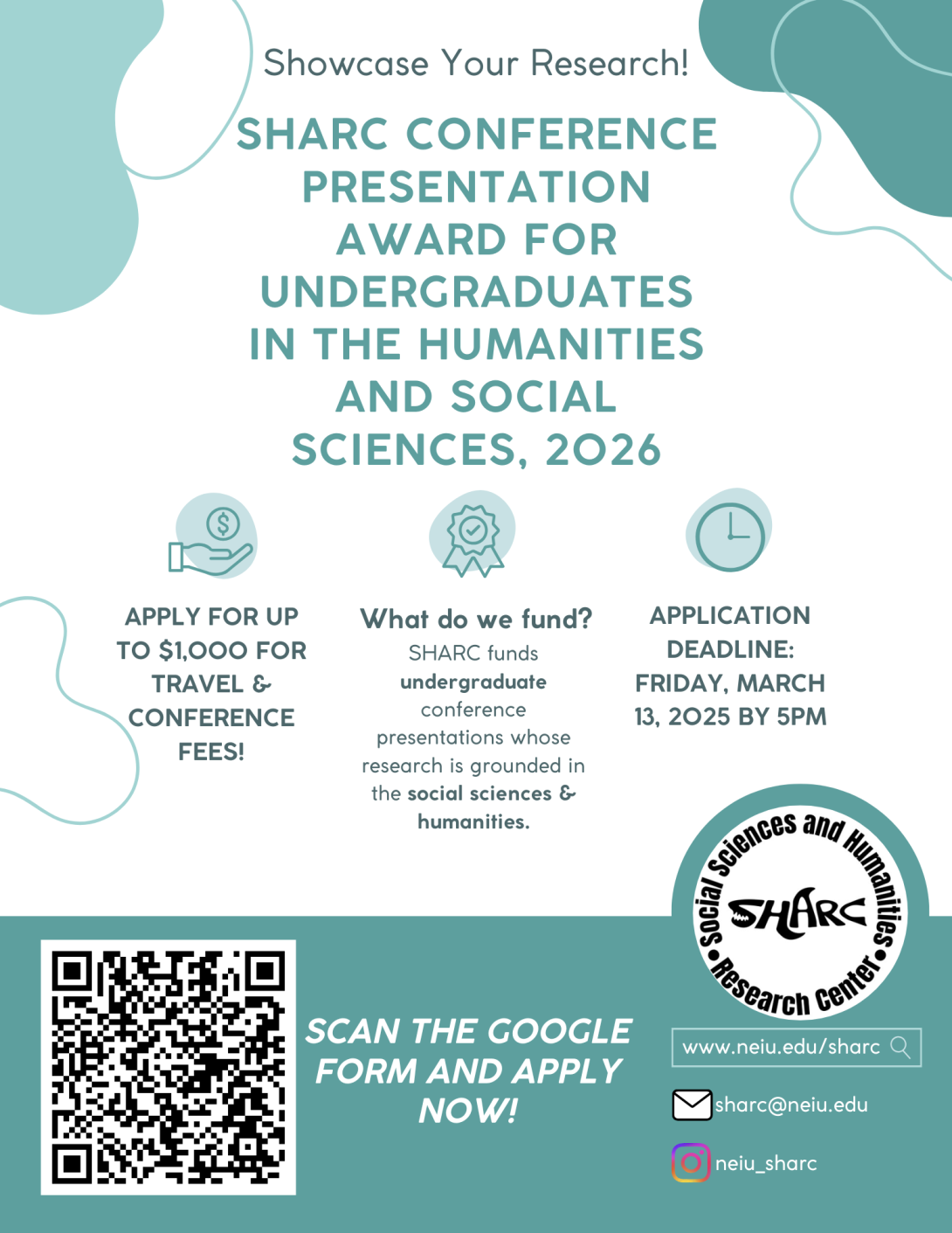 SHARC CONFERENCE PRESENTATION AWARD FOR UNDERGRADUATES IN THE HUMANITIES AND SOCIAL SCIENCES, 2026