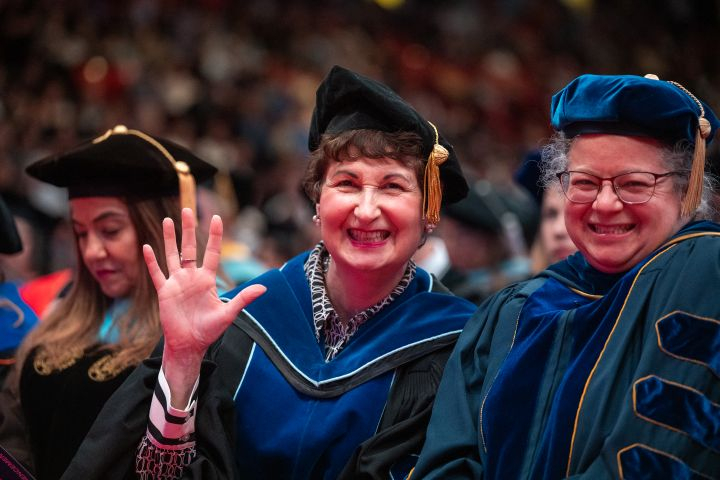 Dr. Campobasso (L) Dr. Beyda-Lorie(M) Dr. Siker (R) at Spring 2026 Commencement
