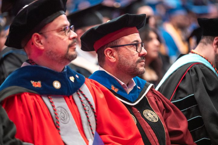 Dr. Lopez (L) Dr. Morales (R) at Spring 2026 Commencement