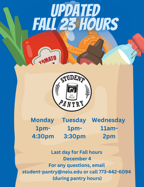 Pantry Hours: Monday, 1-4:30 pm; Tuesday, 1-3:30 pm; Wednesday, 11 am-2 pm