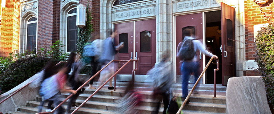 Students enter Amundsen High School