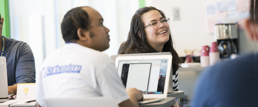 Photo of Northeastern students Indeshwar Chaudhary and Kathy Reyes participating in Google's Computer Science Summer Institute Extension (CSSI-Extension) program.