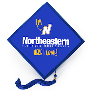 A tassel topper reads "I'm Northeastern Illinois University. Here I come!"