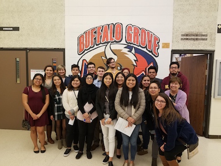 Nineteen first-year students from the College of Arts and Sciences Education Program visited Buffalo Grove High School for a full-day observation visit