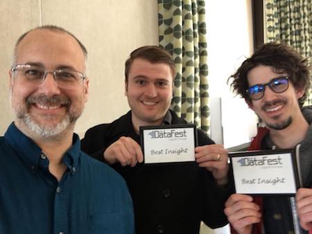 Jonathan Paddock and Matthew Waszak are pictured above with Economics Chair Michael Wenz holding their awards.