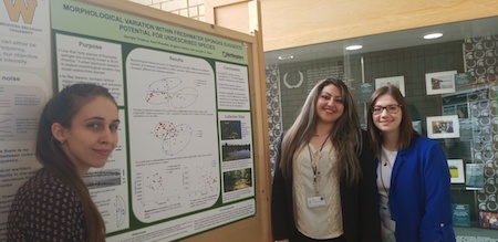 Angelica Adams, Assil Shawkat and Georgia Tiniakos pose with their poster.