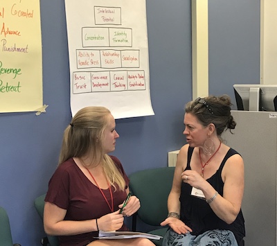 Positive Discipline Certified Teacher Kristin Hovious (right)