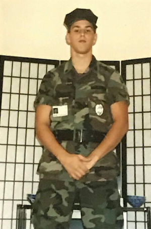 Steven Joseph pictured wearing a camouflage uniform