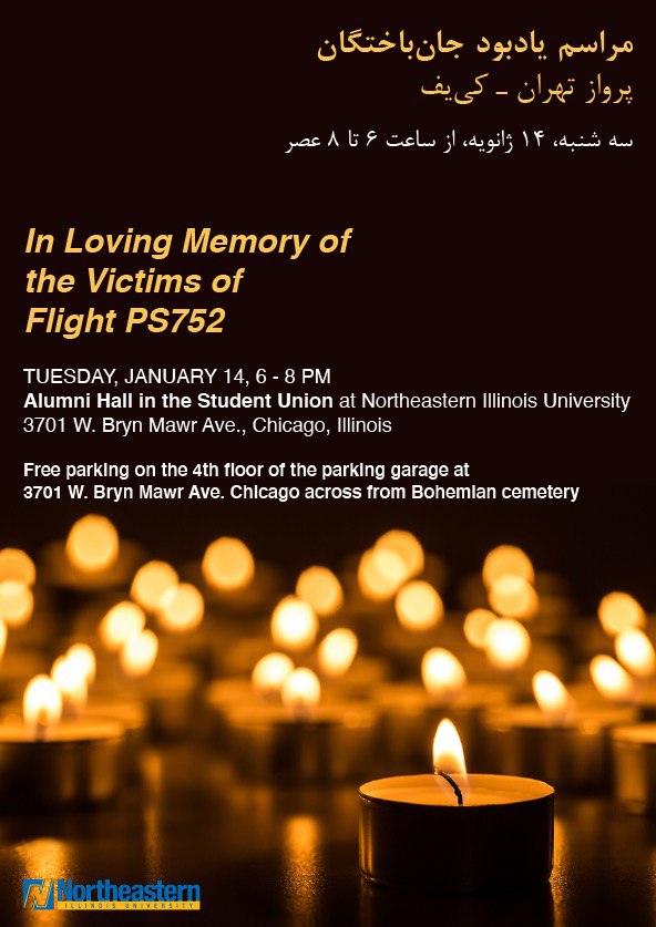 Event flyer with text over the image of lit candles
