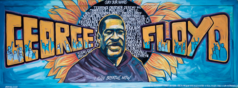 The mural dedicated to George Floyd in Minnesota.