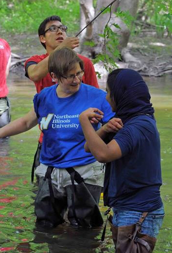 "Jean and two more students on water, discussing interesting topics"